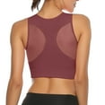 thumbnail image 3 of Outfmvch sports bras for women Women's Longline Sports Bra High Impact Yoga Tops Built In Bra Crop Top Sports Bra Wireless Racerback Bra bras for women, 3 of 8