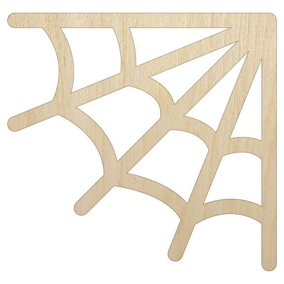 Corner Spider Web Wood Shape Unfinished Piece Cutout Craft DIY Projects - 4.70 Inch Size - 1/8 Inch Thick