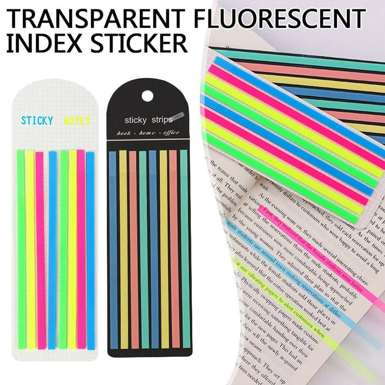 WSCHU 1000Pcs Transparent Highlighter Tape Reusable - Clear Sticky