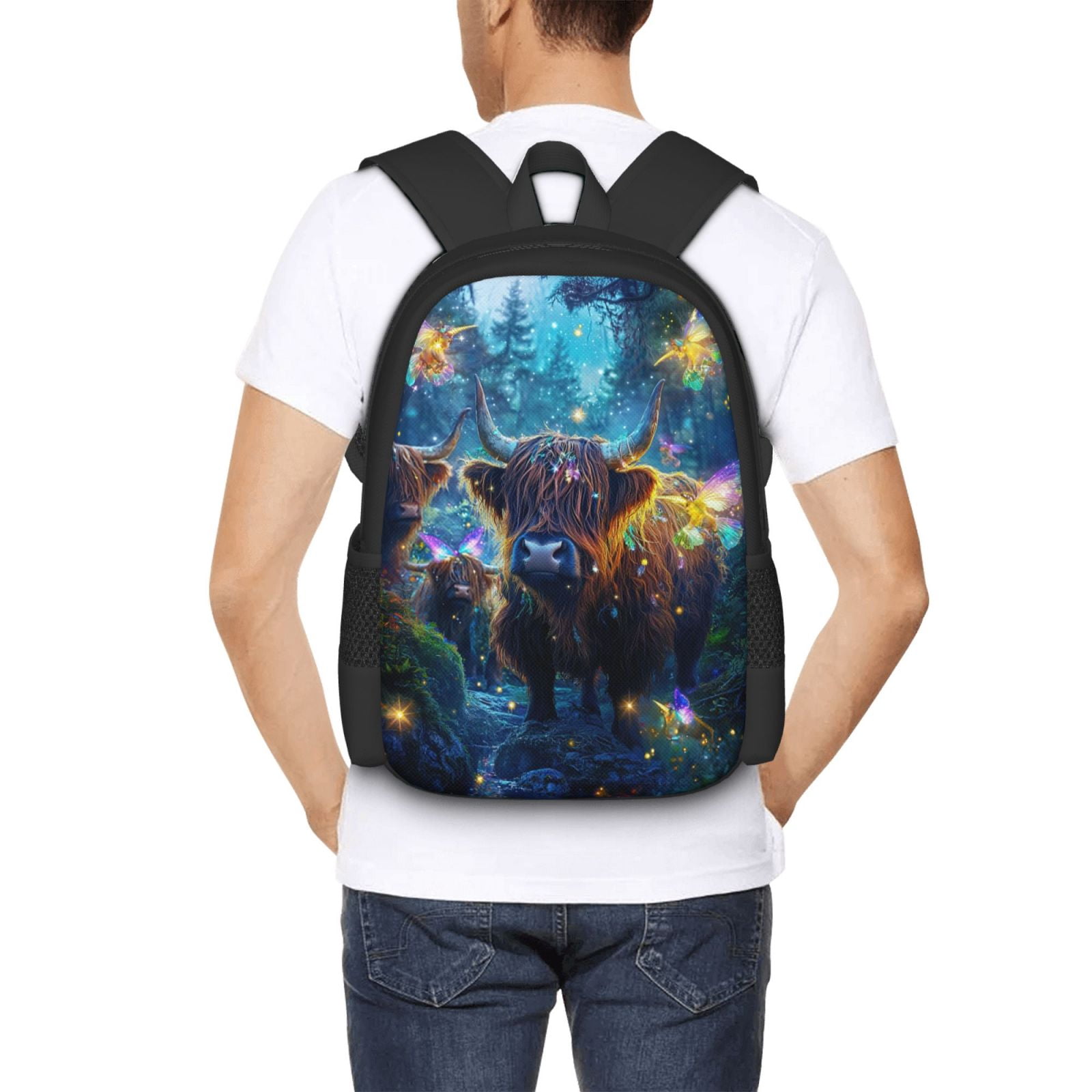 Highland Cow Backpack Lightweight Casual Backpacks Fashion Printed Daypack 16.5"