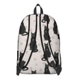 thumbnail image 3 of Black Cat and Paw Print Beige Pattern Backpack for School, Cute School Bag with Adjustable Shoulder Straps and Padded Back, 15.7"x11.8"x5.5", 3 of 5