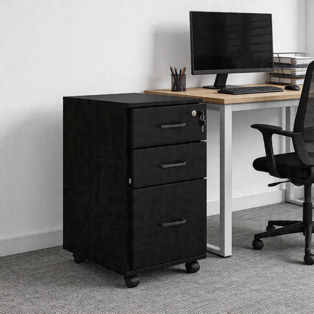 3 Drawer File Cabinet Locking Filing Cabinet for A4 and Letter Size
