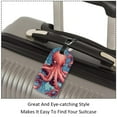 thumbnail image 3 of Square 2Pack PU Leather Octopus Cruise Luggage Tag with Privacy Cover and Name ID Tag for Travel Handbags Backpacks Luggage Tags, 3 of 6