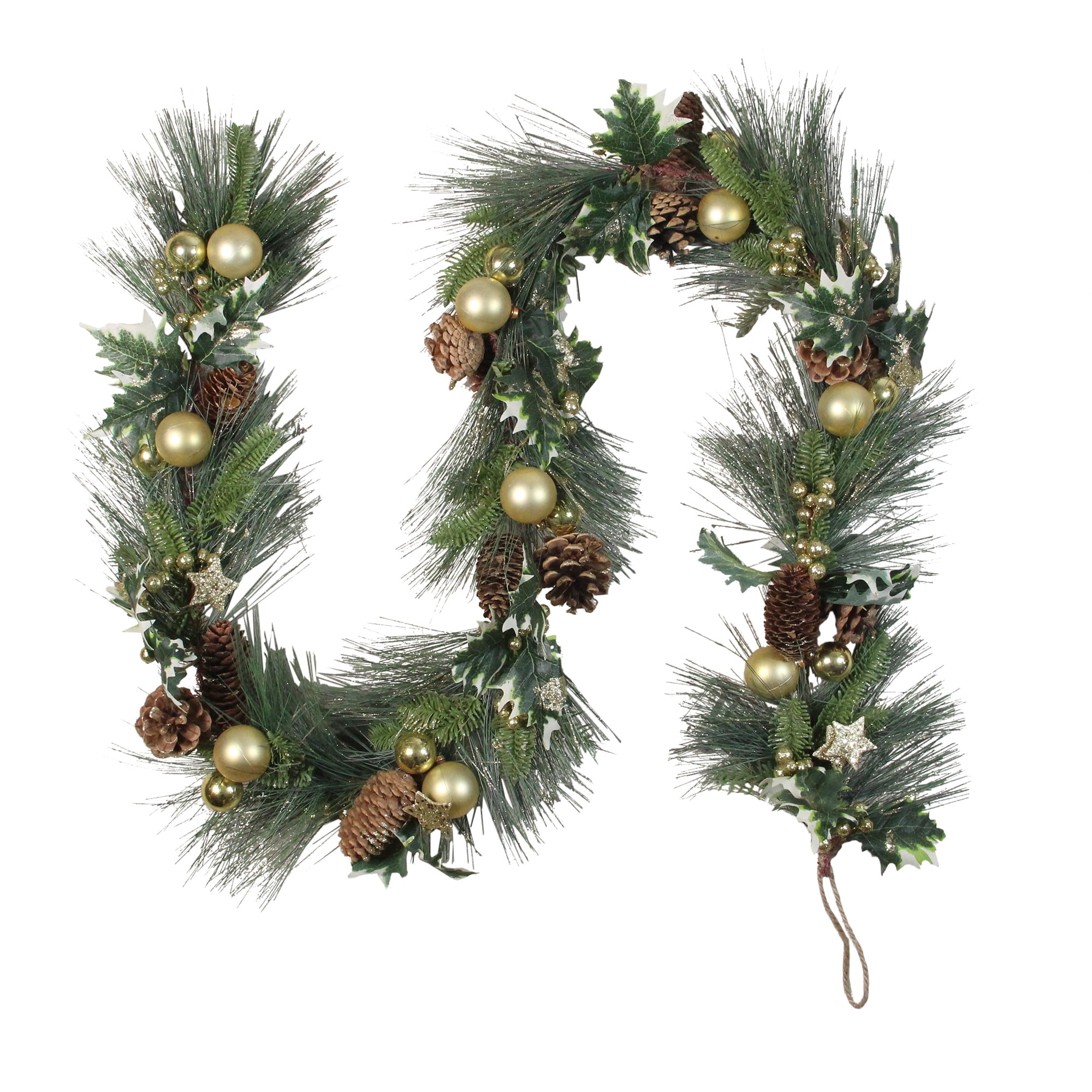 NEW Holiday Style 24 Feet Green Pine Garland Indoor Outdoor Use “Let it Snow” 
