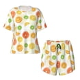 thumbnail image 2 of Yiaed Colorful Lemons Print Short Sleeve Pajama Sets for Women Casual Crew Neck 2 Piece Lounge Sets Women's Short-Sleeved Pajama-XX-Large, 2 of 5