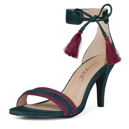 sandals contrast blackish stiletto ankle tie