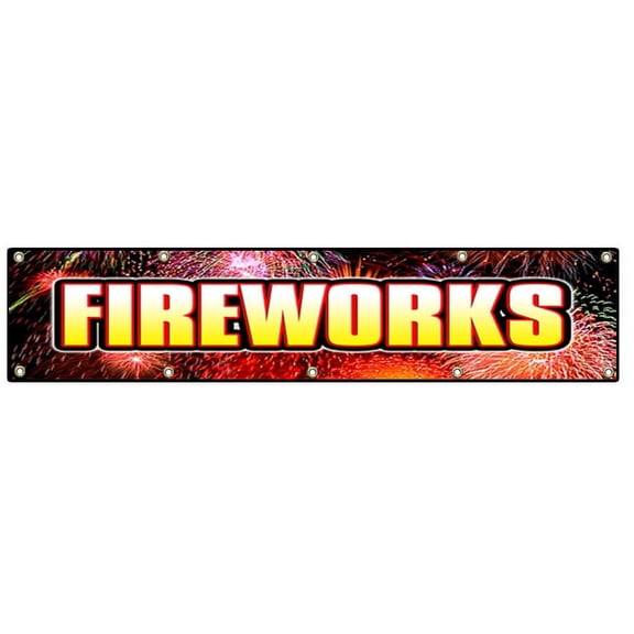 48"x120" FIREWORKS I BANNER SIGN stand firework store signs bottle rockets