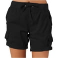 thumbnail image 4 of SDNall Cargo Shorts for Women Fashion Casual Solid Color High Waist Cargo Pants A-Line Loose Wide Leg Casual Pants (Black, Sizes S-XXXL), 4 of 9