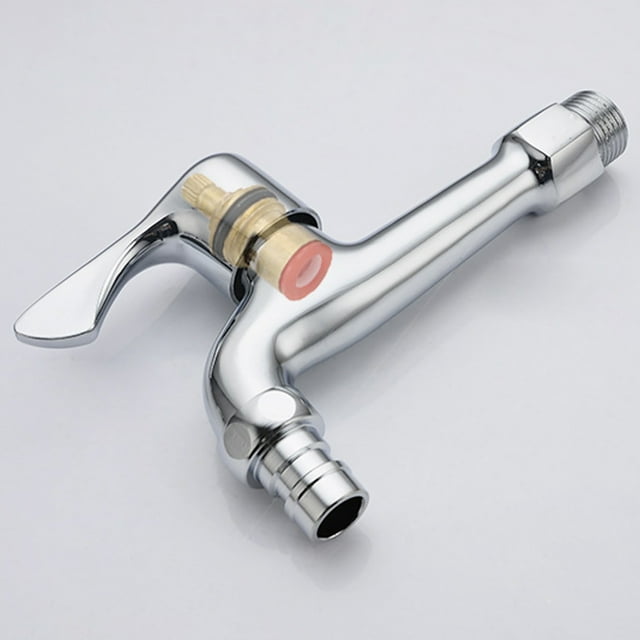 WIFKLSIIPG Household Faucet Copper Durable Lengthened Washing Machine Bathroom Kitchen Water Inlet Quick Opening Spout(Silver)