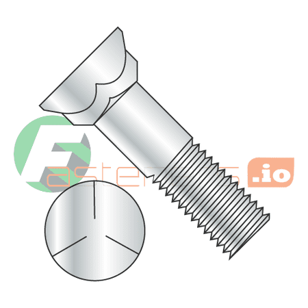 

7/16-14 x 1 3/4 Plow Bolts / Grade 5 / Zinc / #3 Head (Quantity: 525 pcs)