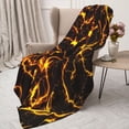 thumbnail image 3 of Sikiie Orange Lightning Cozy Flannel Fleece Throw Blanket: Lightweight & Thick for All Seasons - Perfect for Women, Men, & Kids"80"x60", 3 of 6