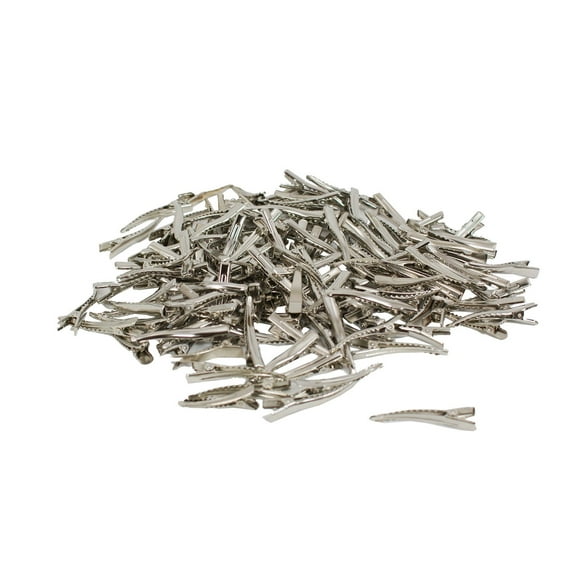 Silver Color Prong Alligator Teeth Bows Hair Curved Clip