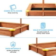 thumbnail image 2 of Kid's Sandbox with Cover, 46''x46'' Outdoor Wooden Sandpit w/Adjustable Canopy for Backyard Play, 2 of 13