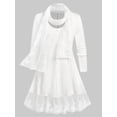 thumbnail image 1 of Camiseta Tipo Túnica Panel Malla Bordada Tamaño Plus Rosegal Mangas largas de talla grande, 1 of 5
