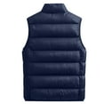 thumbnail image 5 of Dresfit Mens Lightweight Jacket Cotton Zip Up Puffer Vest Sleeveless Warm Plus Size Winter Outerwear Quilted Padded Waistcoat with Pockets Dark Blue 3XL, 5 of 8
