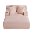thumbnail image 7 of Oversized Chaise Lounge Chair Indoor, Comfy Deep Seat Sleeper Cloud Couch with Throw Pillow, Faux Fur Upholstered Deep Seat Accent Chair for Living Room & Office, No Assembly Required, Pink, 7 of 7
