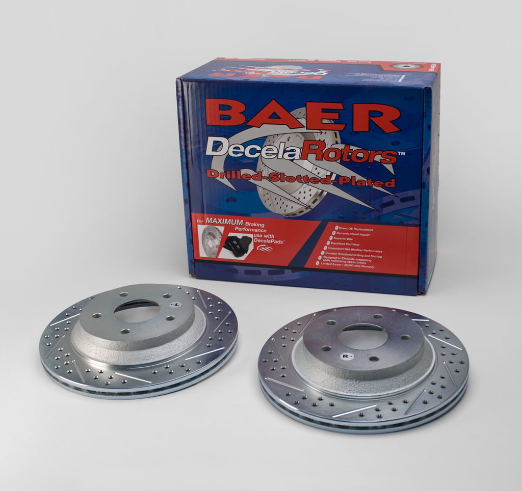 Pair BAER 55175-020 Sport Rotors Slotted Drilled Zinc Plated Front Brake Rotor Set 