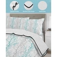 thumbnail image 4 of Teal Grey Branch Queen Size Down Alternative Comforter, Lightweight Comforter Quilt Bedding Set with Pillow Shams Spring Summer Pastoral Botanical All Seasons Bed Comforter Duvet Insert 90"x96", 4 of 7
