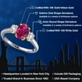 thumbnail image 2 of Gem Stone King 10K Two Tone Gold Red Created Ruby and White Created Sapphire Engagement Ring for Women | 1.85 Cttw | Oval 8X6MM | Gemstone July Birthstone | Size 8, 2 of 6