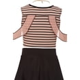 thumbnail image 3 of Little Girl Stripe Top Solid Bottom Easter Summer Flower Girl Dress Set Pink 4 JKS 2117 BNY Corner, 3 of 5