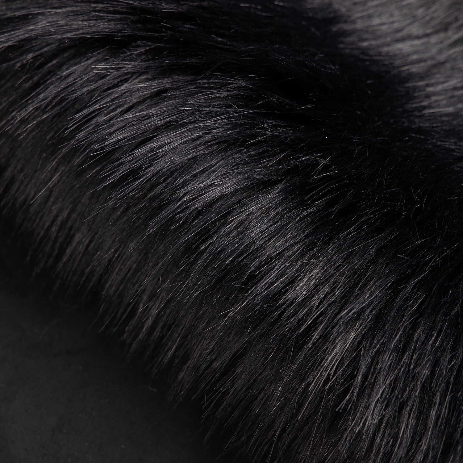 Phantoscope Deluxe Soft Faux Sheepskin Fur Collection Decorative Home Decor Modern Area Rug, Black