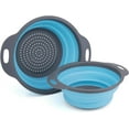 thumbnail image 2 of Colador plegable resistente al calor, colador de cocina de silicona de grado alimenticio no tóxico para pastas, verduras y frutas en cualquier cocina o en viajes de campamento (azul), 2 of 6
