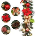 thumbnail image 4 of Trilenars 6 Feet Christmas Garland,With 20 Lights,Lighted Battery Operated Xmas Garland with Faux Flower Bow Pine Cones Xmas Balls & Leaves for Mantel Table Porch,Red Gold, 4 of 7