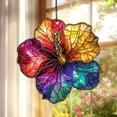 thumbnail image 3 of Rainbow Hibiscus Faux Stained Glass Suncatcher – Tropical Flower Acrylic Window Hanging Colorful Floral Decor Gift for Summer Nature Lovers 4347275217 7682, 3 of 4