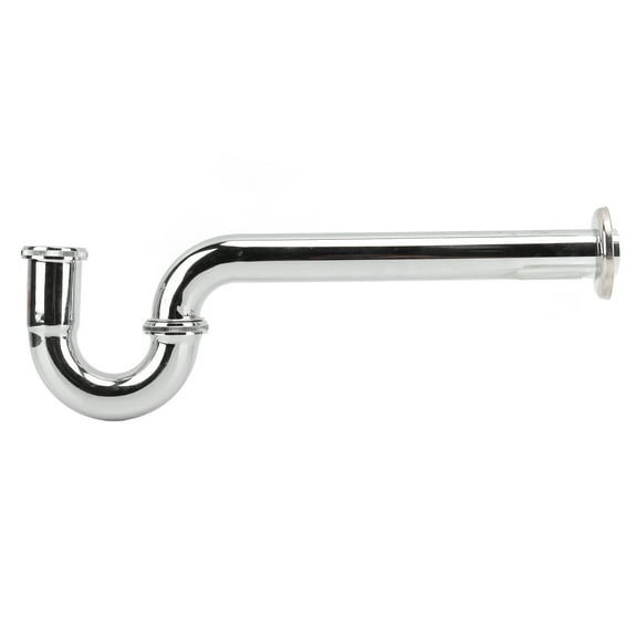 Brass Sink Drain Tubing Set Silver Slick Finish No Ageing Bathroom Sink Drain Pipe Recement G1‑1/4in