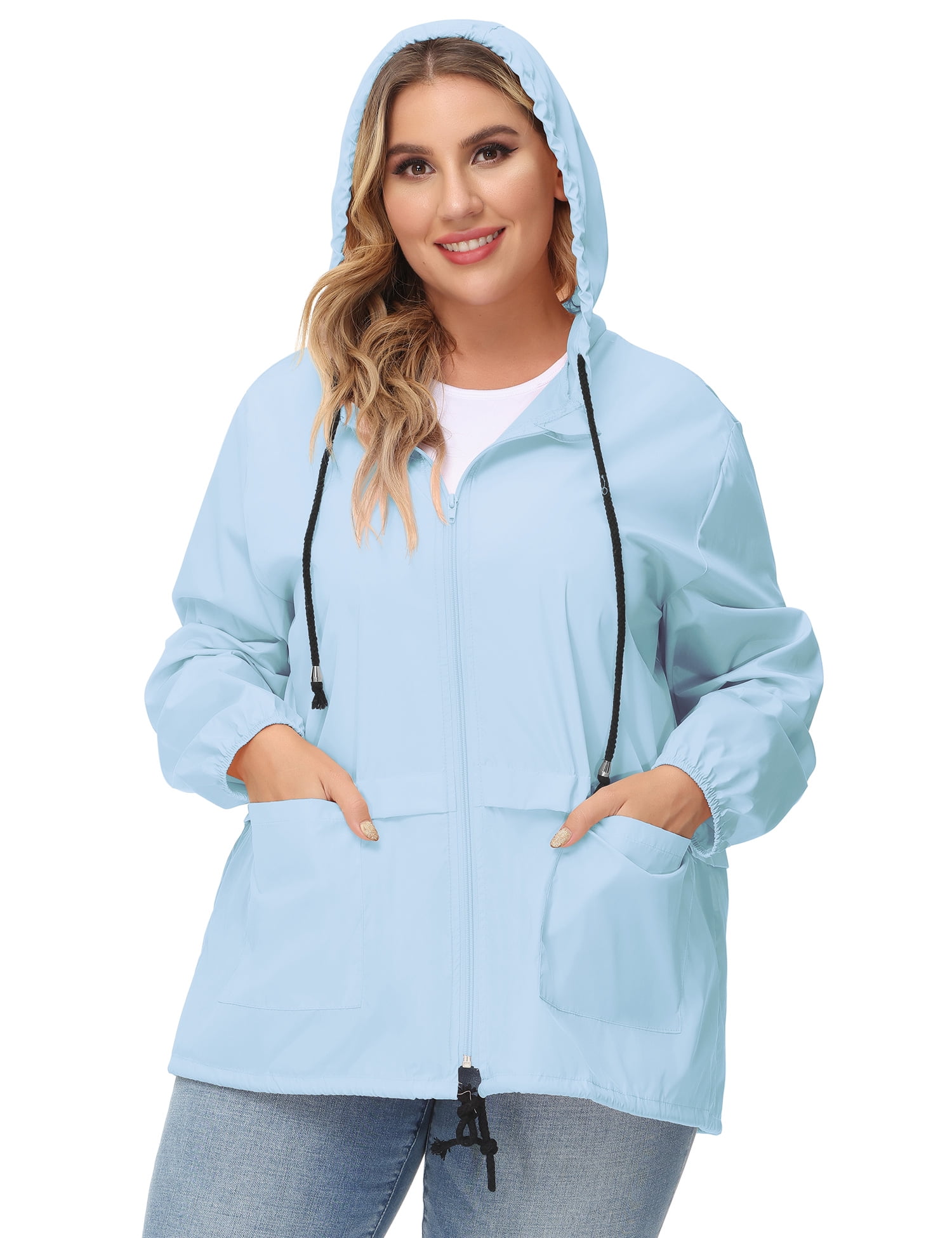 plus size womens waterproof breathable jacket