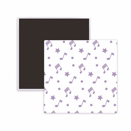 

Purple Big Stars Music Notes Square Ceracs Fridge Magnet Keepsake Memento