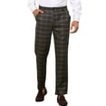 thumbnail image 1 of Pantalones de cuadros INSPIRE CHIC para hombre, con frente plano y corte recto, talla 36, negro y marrón, 1 of 5