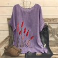 thumbnail image 2 of Birdeem Blouses pour Femmes T-Shirt Décontracté Imprimé Mode Manches Courtes en Coton et Lin, 2 of 12