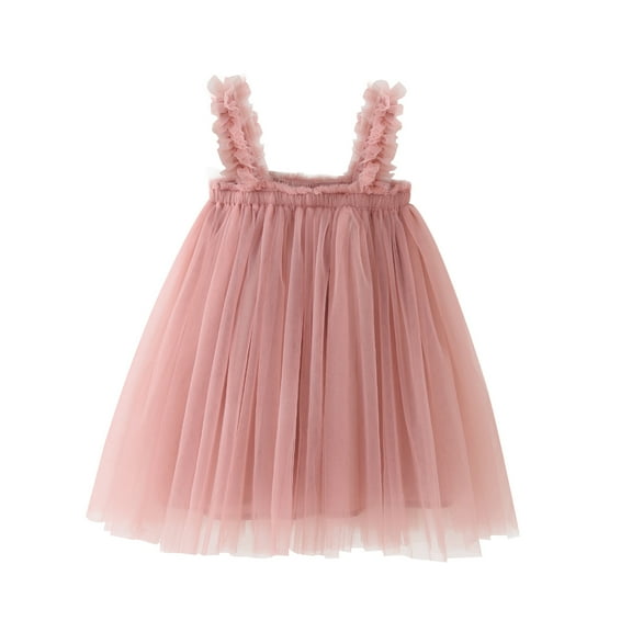IBTOM CASTLE Toddler Baby Girl Princess Tutu Dress Tulle Bowknot Birthday Cake Smash Outfit Summer Wedding Dress for Photo Shoot 9-12 Months Dusty Pink