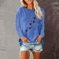 thumbnail image 2 of Mikilon Women's Printed Pullover Sweatshirts Round Neck Long Sleeve Casual Blouses, 2 of 4