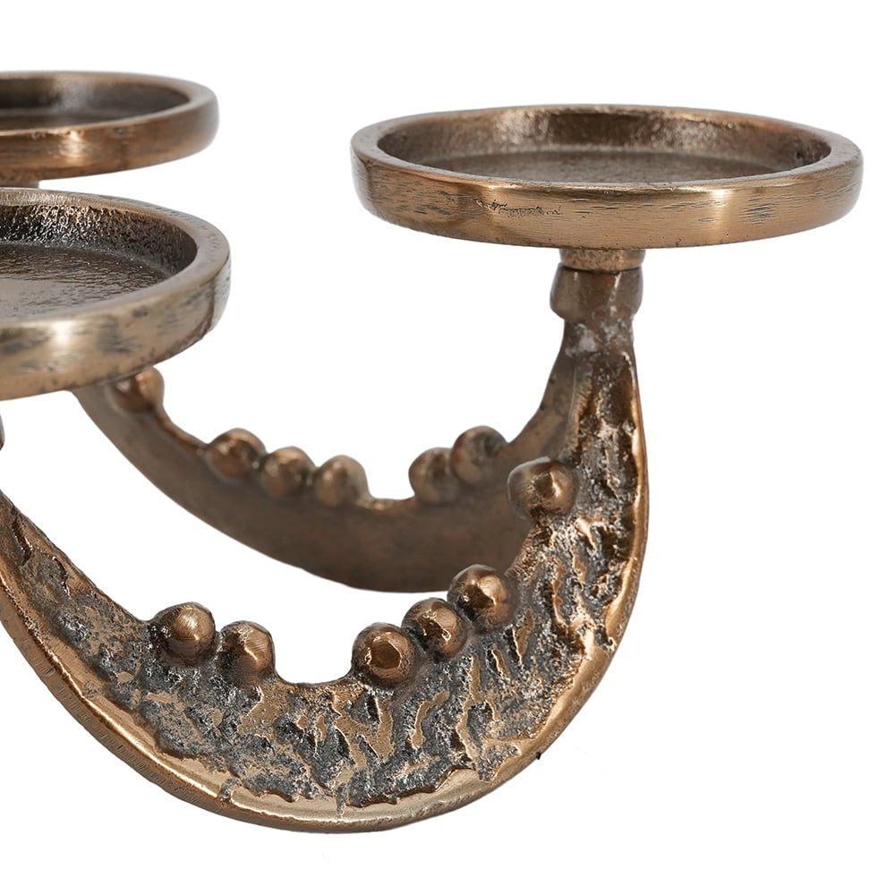 Set of 2 Sculptural Tealight Candle Holders, L: 12.5x11.5x6" S: 7.5x7x3.5"