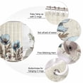 thumbnail image 6 of Vintage Flowers Waterproof Fabric Shower Curtain,Teal Blue Floral Brown Butterfly Leaf Waterproof Fabric Shower Curtain for Bathroom Curtains Bathtubs Hotel Shower Curtains with 12 Hooks Long 72x78in, 6 of 7