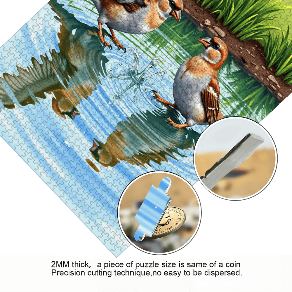 1000 pieces of vertical paper jigsaw puzzle - lively sparrows, size 29.5 * 20 inches.