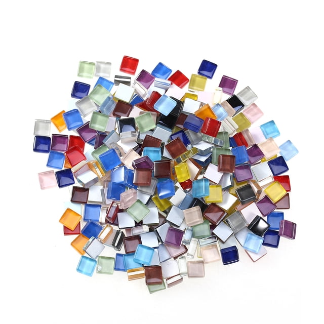 EeaseMX Azulejos de mosaico mixto de 10 mm y 200 g para manualidades Suministros de mosaico de cristal (diez colores)