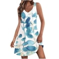 thumbnail image 2 of Ovzne Robes pour Femmes Robe de Plage Robe Décontractée pour Femmes avec Poches Été Boho Robe de Plage Robe T-Shirts Robe Col en V Ample Robes Débardeur Robe pour Femmes Imprimée Liquidation, 2 of 7