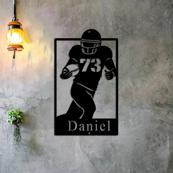 Custom Personalized Football Athlete Metal Name Sign, Football Metal Wall Art, Sports Name Sign, Gift For USA Football Players