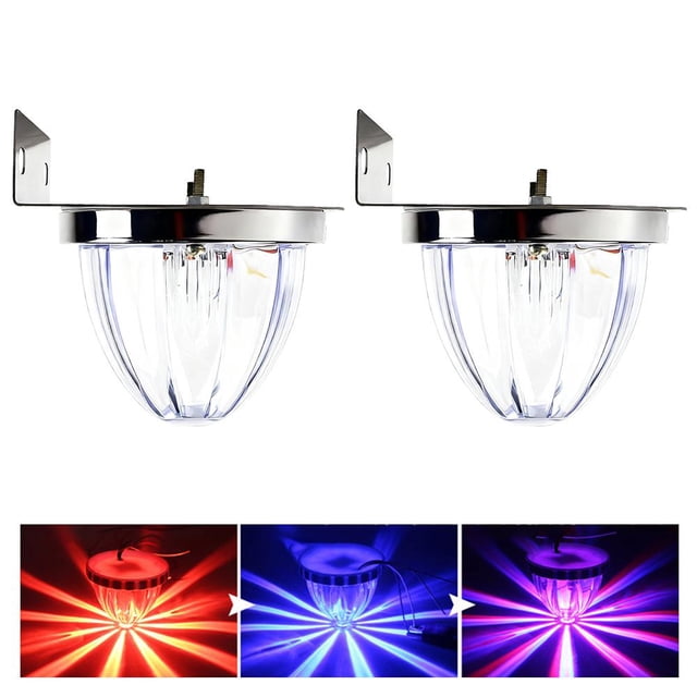 2-Pack LED Side Marker Lights for Trucks, LED Mini Watermelon Light for Semi Truck, Amber Clear Lens Mini Lights with Stainless Steel Bracket