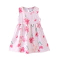 thumbnail image 5 of OVAFBAU Girls Dresses Summer Outfits Floral Print Sleeveless Sundress A Line Beach Cotton Sundress, 5 of 5