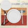 thumbnail image 3 of Ambesonne Orange Place Mats Set of 4, Mars Colonization Space, Standard Size, Orange Red, 3 of 6