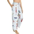 thumbnail image 2 of Bingfone Pajamas For Women,Nautical Lighthouse Sailboat Pajama Pants With Pockets-Xx-Large, 2 of 9