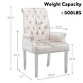 thumbnail image 4 of Foredo Upholstered Dining Chairs with Arms, Modern Velvet Dining Chairs with Metal Legs and Button Tufted Back, Velvet Beige, 4 of 9