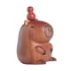 thumbnail image 3 of Figura de madera de capibara, adorno de escritorio, centro de mesa, tablero de instrumentos de coche coleccionable estatua, 3 of 9