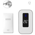 thumbnail image 2 of Timbre inalámbrico impermeable con autoalimentación de 38 canciones Juego de timbre para el hogar y el exterior con pantalla de temperatura Blanco (UE), 2 of 5