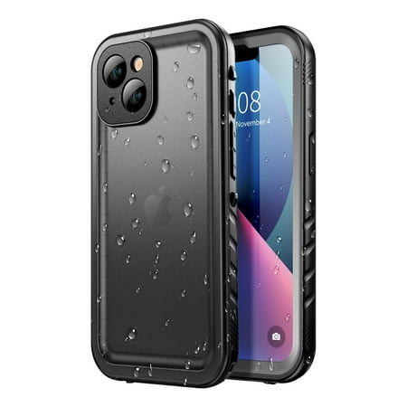 SPORTLINK Waterproof Case for iPhone 13 - Full Body Shockproof Dustproof Phone Screen Protector Cover 6.1 inch - Black