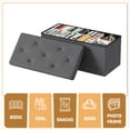 thumbnail image 4 of Gianna 30 Inches Folding Storage Ottoman Bench, Storage Chest, Foot Rest Stool, Bedroom Bench with Storage, Gray, 4 of 8
